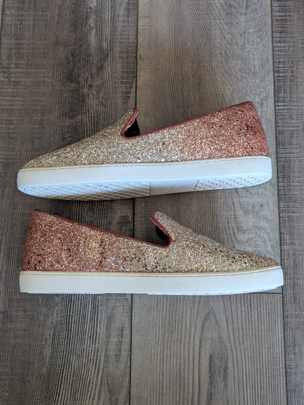 Birdies Women The Swift Slip On Sneaker Pixie Dust Ombre Glitter Cream Pink 10.5 - Picture 4 of 9